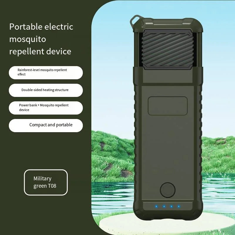 Portable Backpack Rechargeable PVC Electric Mosquito Repellent Double Side Heating Device Camping Hiking Picnic Tour All Seasons